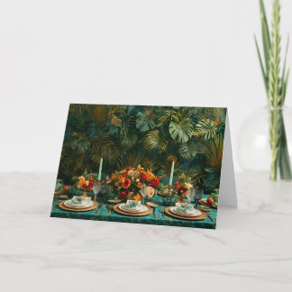 🌿 Tropische Eleganz Thanksgiving-Grußkarte 🌺 Feiertagskarte