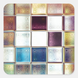 Tropische Erinnerungen Mosaik Kunst Quadratischer Aufkleber