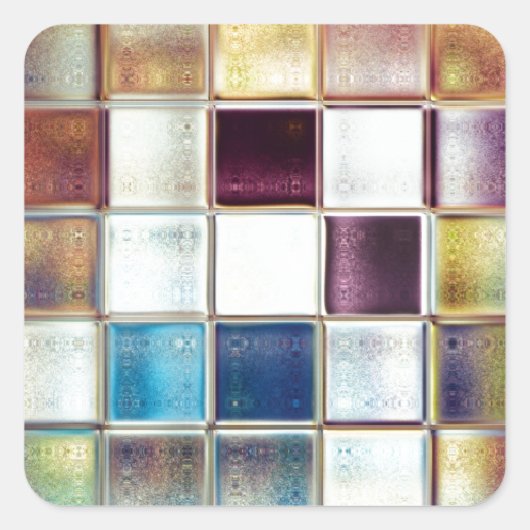 Tropische Erinnerungen Mosaik Kunst Quadratischer Aufkleber (Vorderseite)