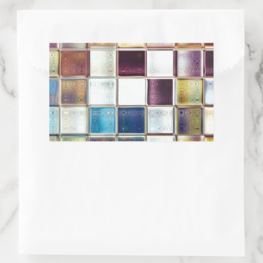 Tropische Erinnerungen Mosaik Kunst Rechteckiger Aufkleber (Tasche)