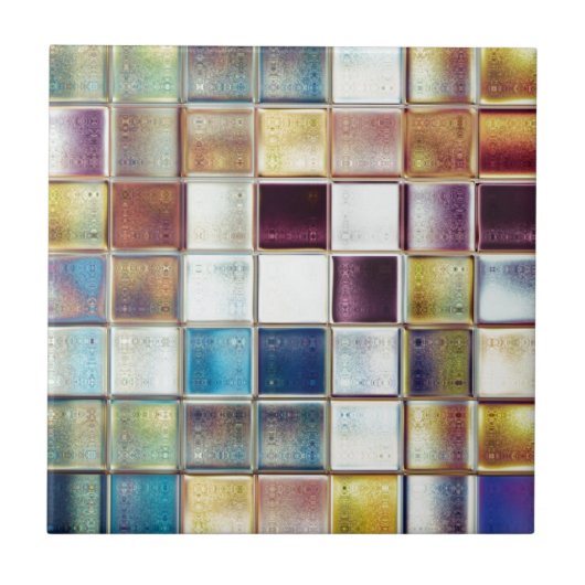 Tropische Erinnerungens-Mosaik-Fliesen-Kunst Fliese (Vorderseite)