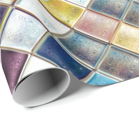 Tropische Erinnerungens-Mosaik-Fliesen-Kunst Geschenkpapier (Rolleneckpunkt)