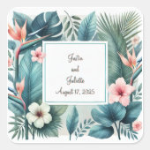 Tropische Essenz Quadratischer Aufkleber (Vorderseite)