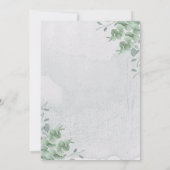 Tropische Eukalyptus-Kalligrafie Verlobt Einladung (Rückseite)