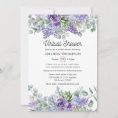 Tropische Eukalyptus-Sukkulente virtuelle Dusche Einladung (Vorderseite)