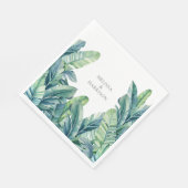 Tropische Exotic Foliage Blätter Hochzeitsszenario Serviette (Ecke)