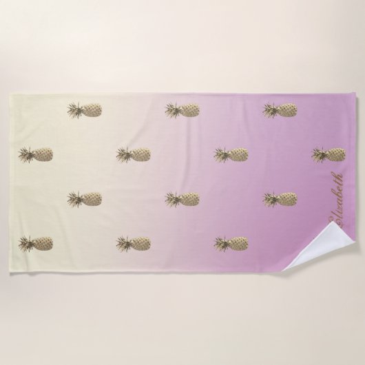 Tropische Exotik, Ananas Strandtuch (Vorderseite)