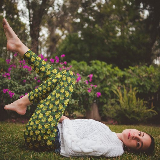 Tropische exotische Blätter Naturmuster Leggings