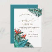 Tropische exotische Blume Probe Abendessen Einladung (Vorne/Hinten)