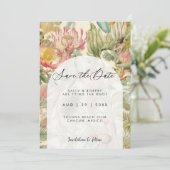 Tropische exotische Blumen Save the Date Karte (Stehend Vorderseite)