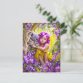 Tropische Fairy mit Koalas und Orchideen Postkarte (Stehend Vorderseite)