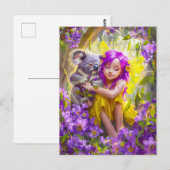 Tropische Fairy mit Koalas und Orchideen Postkarte (Vorne/Hinten)