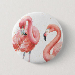 Tropische   Familie der Flamingos Button