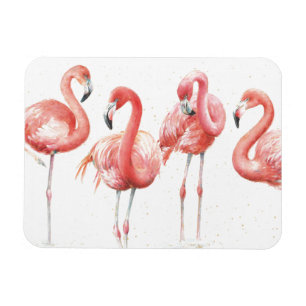 Tropische   Familie der Flamingos Magnet