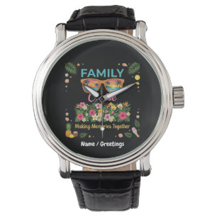 Tropische Familien-Kreuzfahrt-Erinnerungen Floral Armbanduhr