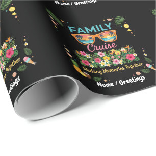 Tropische Familien-Kreuzfahrt-Erinnerungen Floral  Geschenkpapier