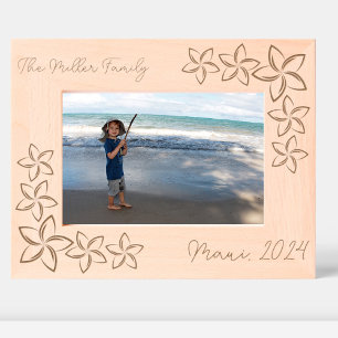 Tropische Familienferien Plumeria Geätzte Rahmen