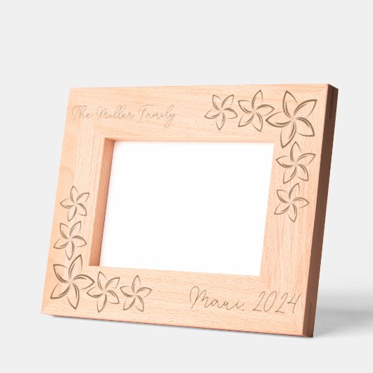 Tropische Familienferien Plumeria Geätzte Rahmen (Links)