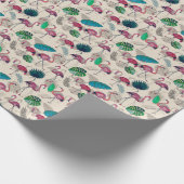 Tropische Fantasie: Flamingo Leaf Muster Geschenkpapier (Ecke)