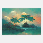 Tropische Fantasy Sea & Palm Trees Geschenkpapier Set (Vorderseite 3)