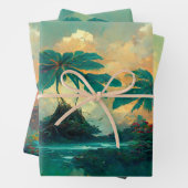 Tropische Fantasy Sea & Palm Trees Geschenkpapier Set (Beispiel)