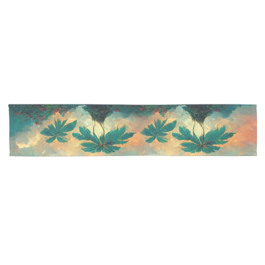 Tropische Fantasy Sea & Palm Trees Kurzer Tischläufer (Horizontal)