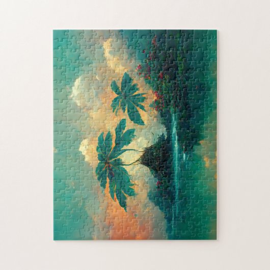 Tropische Fantasy Sea & Palm Trees Puzzle (Vertikal)