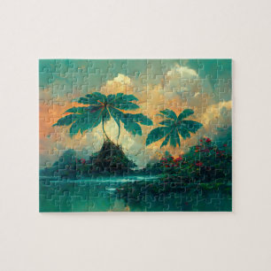 Tropische Fantasy Sea & Palm Trees Puzzle