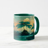 Tropische Fantasy Sea & Palm Trees Tasse (VorderseiteRechts)
