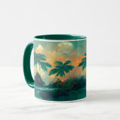 Tropische Fantasy Sea & Palm Trees Tasse (Vorderseite Links)