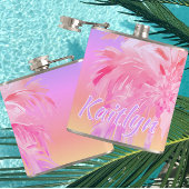 Tropische Farben Aloha Palme Flachmann