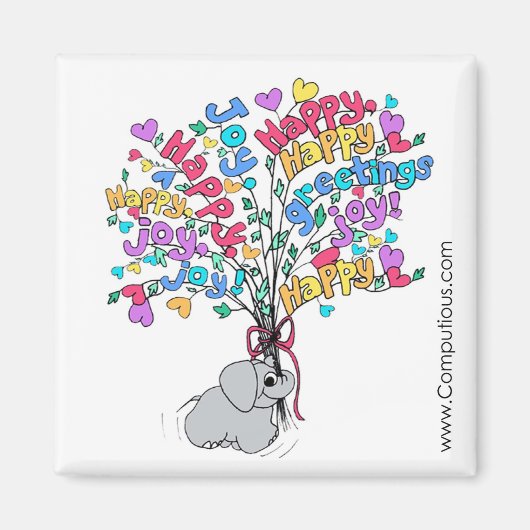TROPISCHE FARBEN BOUQUET VON GUTEM WEISHER-ZEICHEN MAGNET (Vorne)
