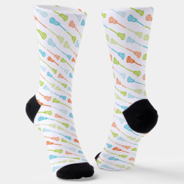Tropische Farben Diagonal Lacrosse Sticks Muster Socken