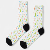 Tropische Farben Weibliche Lacrosse Spielmuster So Socken (Linkes Detail)