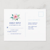 Tropische, farbenfrohe Palmen Blätter Hochzeit RSV Postkarte (Rückseite)