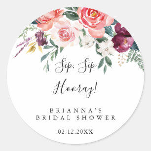 Tropische farbenfrohe Prost-Prost-Hochzeitsdusche Runder Aufkleber