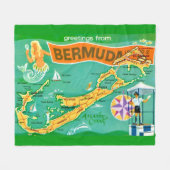 Tropische Farbige Bermuda Fleecedecke (Vorderseite (Horizontal))