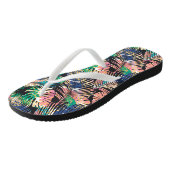 Tropische farbige Pflanze Flip Flops Badesandalen (Schrägansicht)
