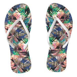 Tropische farbige Pflanze Flip Flops Badesandalen