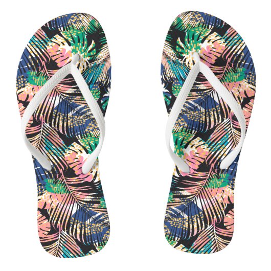 Tropische farbige Pflanze Flip Flops Badesandalen (Fußbett)
