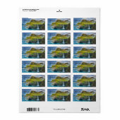 Tropische Färöer Archipel Landschaftliche Insel Adressaufkleber (Vorne)