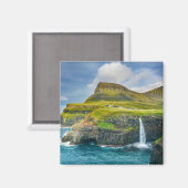 Tropische Färöer Archipel Landschaftliche Insel Magnet (Vorderseite/Rückseite)
