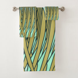 Tropische Federn illustriertes Handtuchhandtuch Se Badhandtuch Set