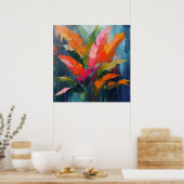 Tropische Federn – Lebendige botanische Abstraktio Poster (Küche)