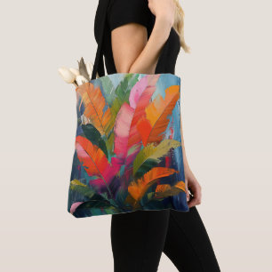 Tropische Federn – Lebendige Botanische Abstraktio Tasche