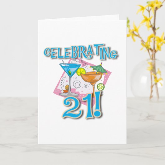 Tropische Feier 21 Karte (Gelbe Blume)