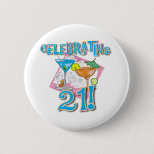Tropische feiernde 21 button