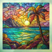 Tropische Felsstrasse Glaskunst Fensteraufkleber (Blatt 3)