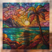 Tropische Felsstrasse Glaskunst Fensteraufkleber (Blatt 2)