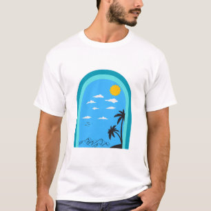 Tropische Fensteransicht - Landschaftliche Sommerl T-Shirt